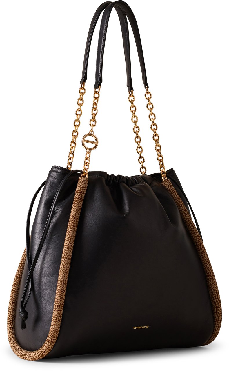 Borbonese COQUILLE LARGE SHOPPING BAG Zwart