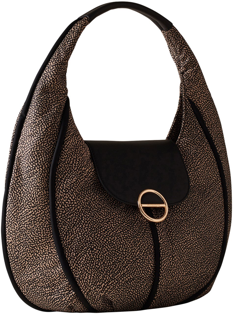 Borbonese COTTAGE SMALL HOBO BAG Bruin