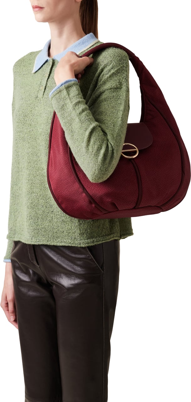 Borbonese COTTAGE SMALL HOBO BAG Rood
