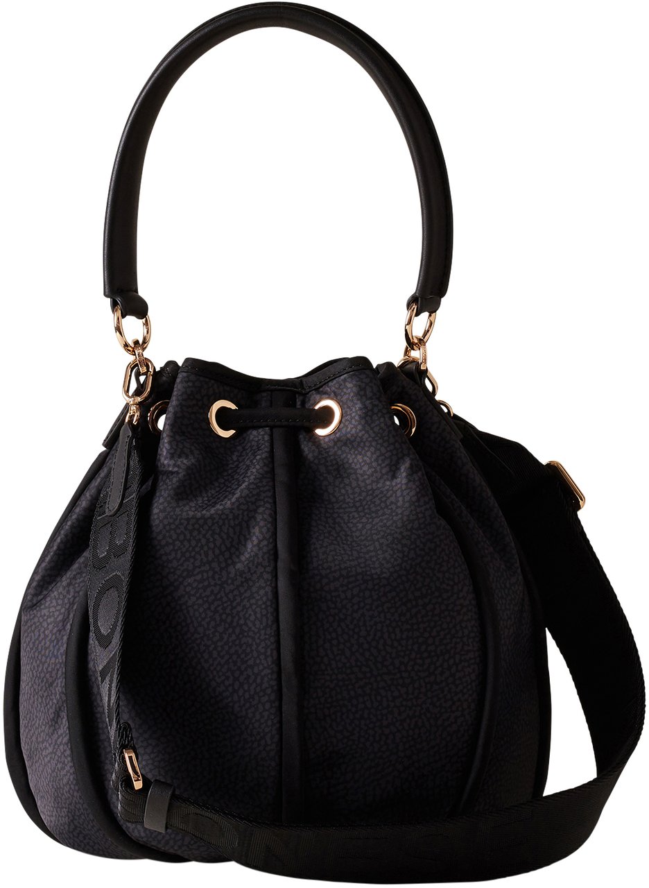 Borbonese COTTAGE BUCKET BAG Zwart