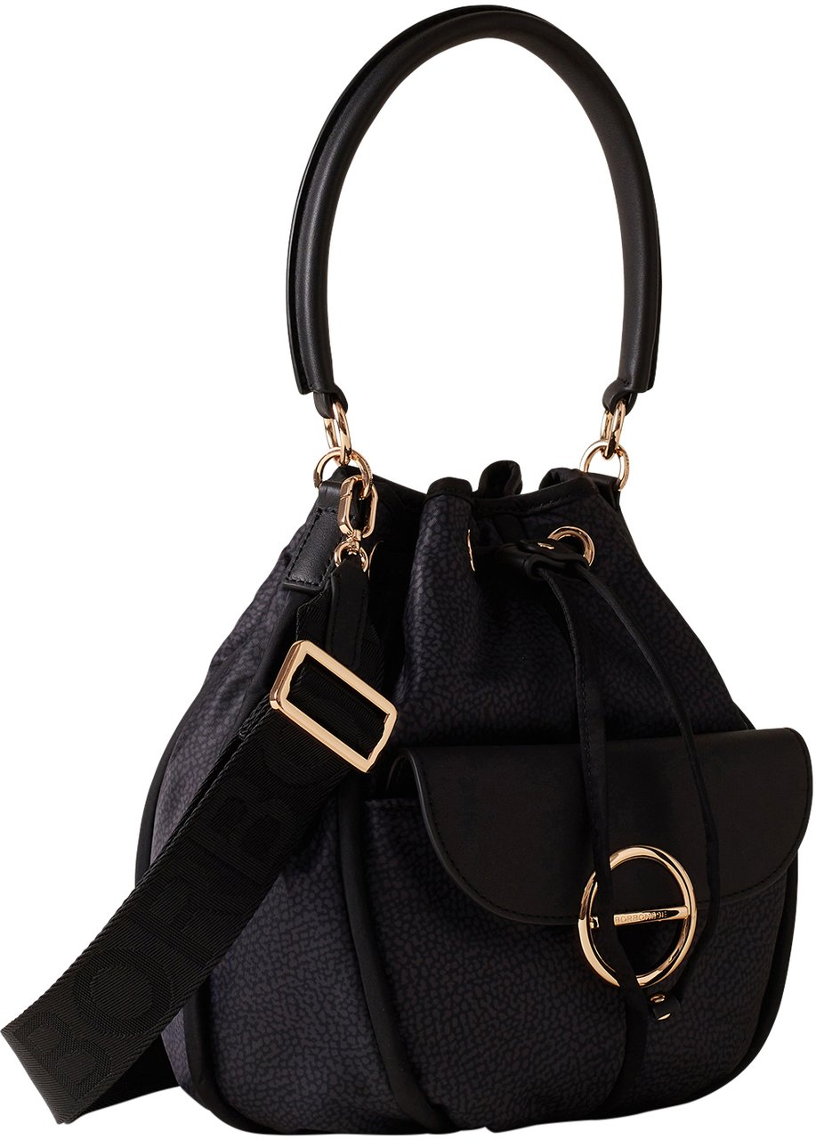 Borbonese COTTAGE BUCKET BAG Zwart