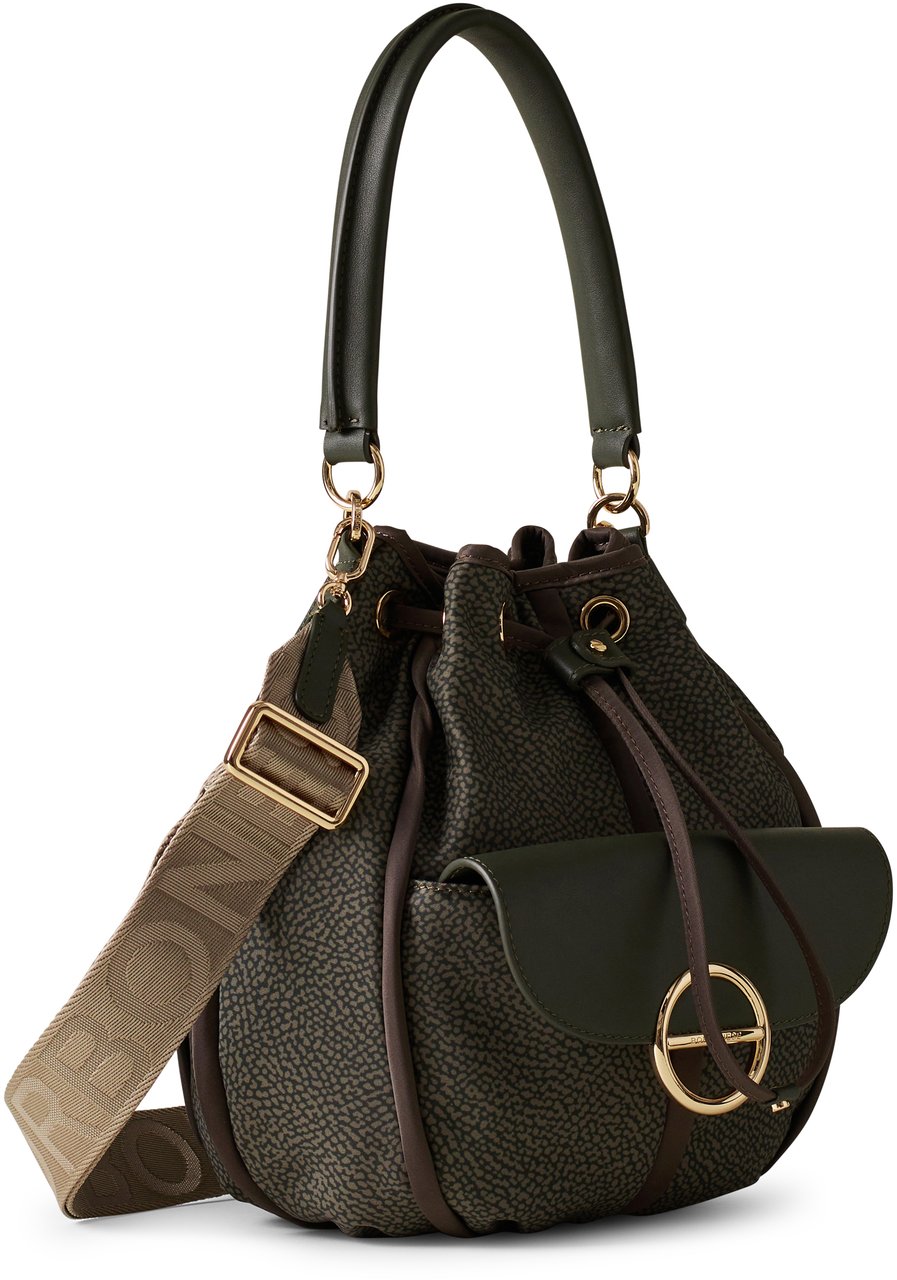 Borbonese COTTAGE BUCKET BAG Groen