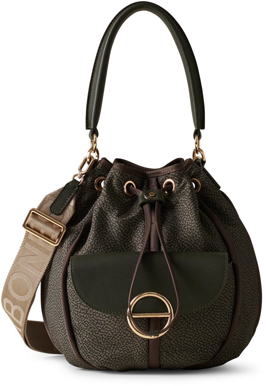 Borbonese COTTAGE BUCKET BAG Groen
