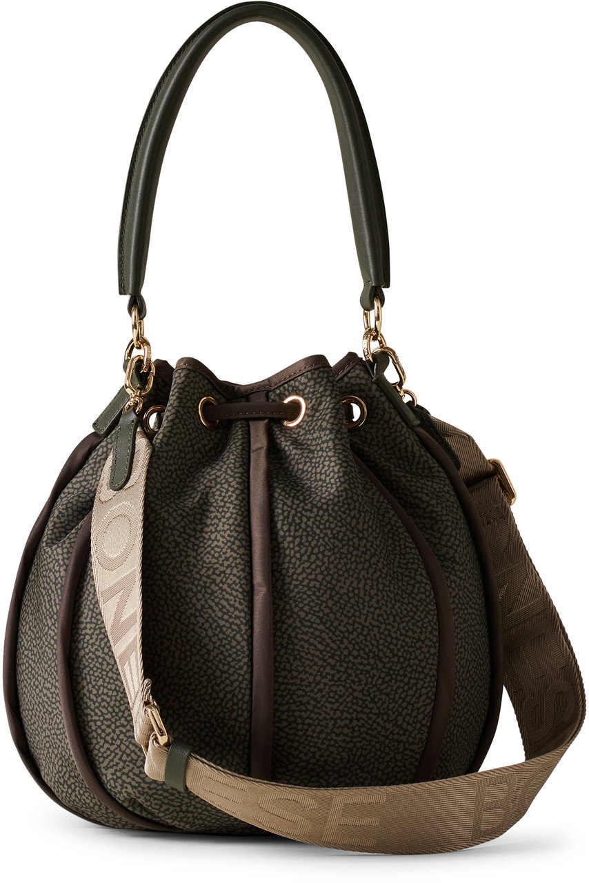 Borbonese COTTAGE BUCKET BAG Groen