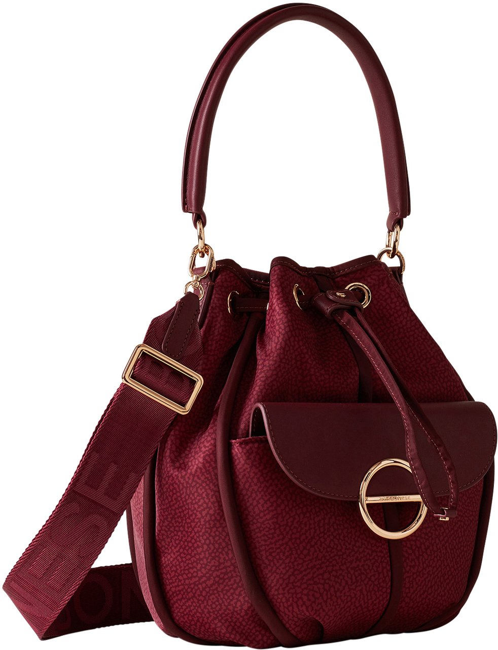 Borbonese COTTAGE BUCKET BAG Rood