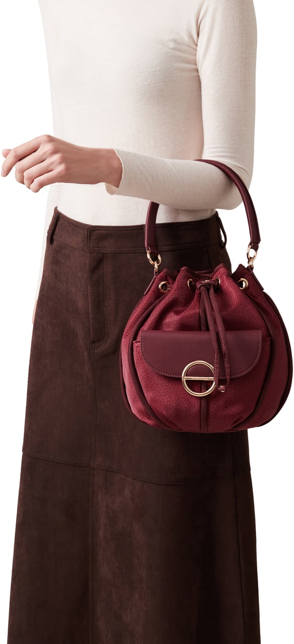 Borbonese COTTAGE BUCKET BAG Rood