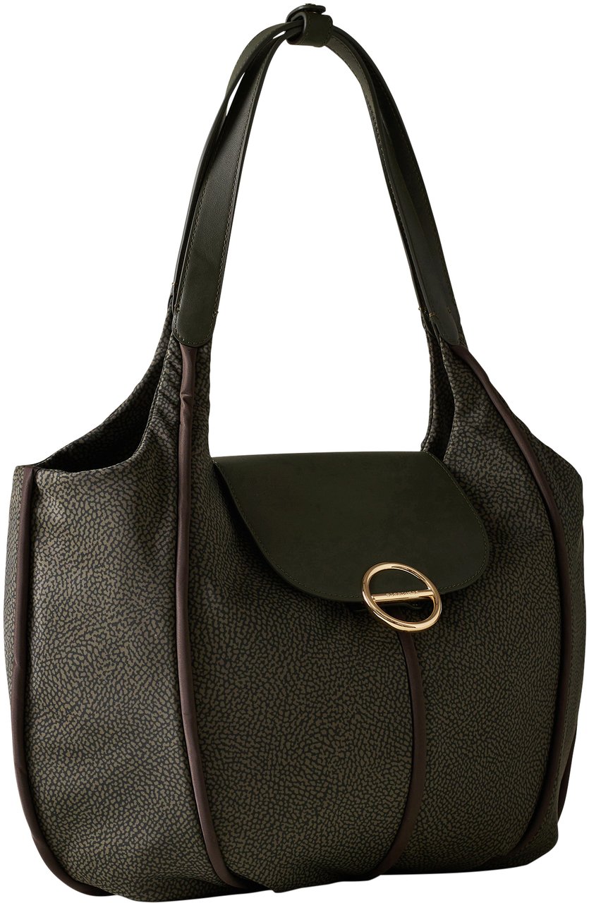 Borbonese COTTAGE LARGE SHOPPING BAG Groen