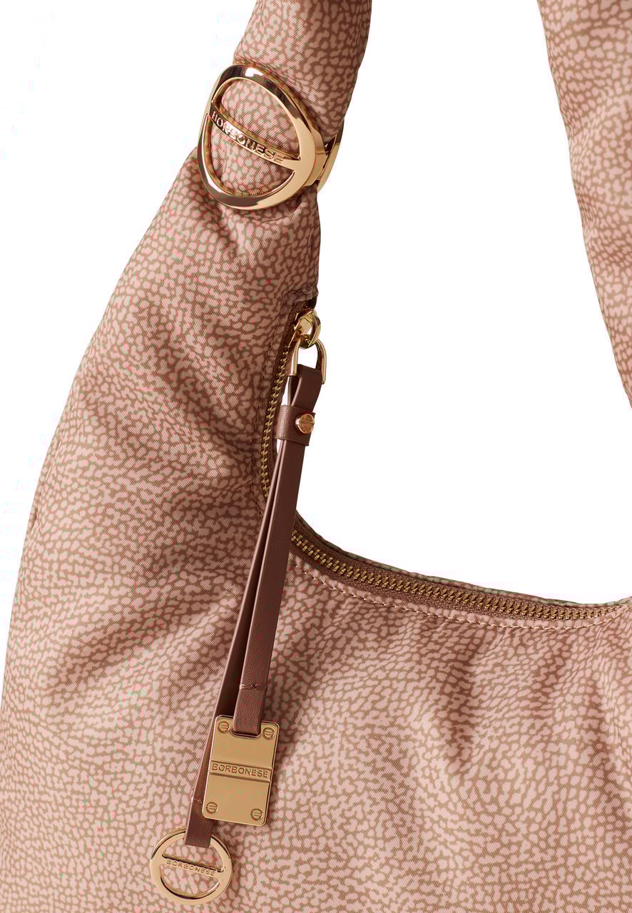 Borbonese TWINNIE SMALL HOBO BAG Beige