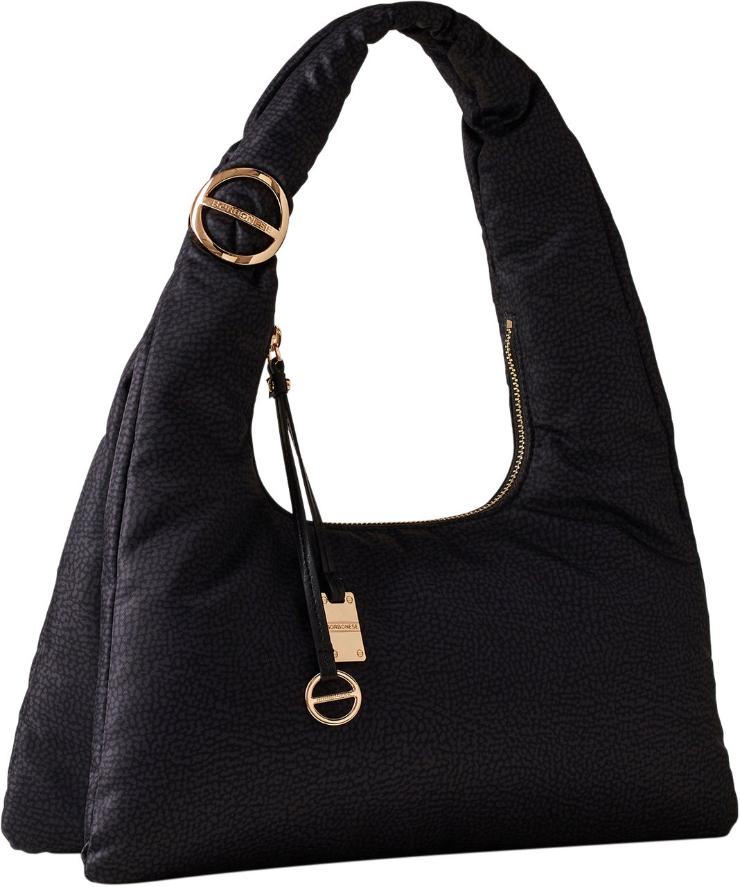 Borbonese TWINNIE SMALL HOBO BAG Zwart