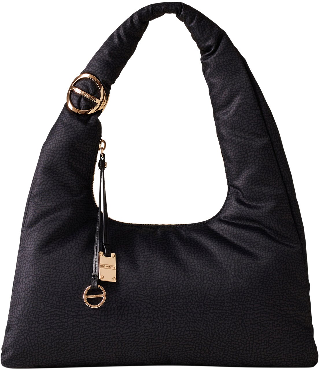 Borbonese TWINNIE SMALL HOBO BAG Zwart