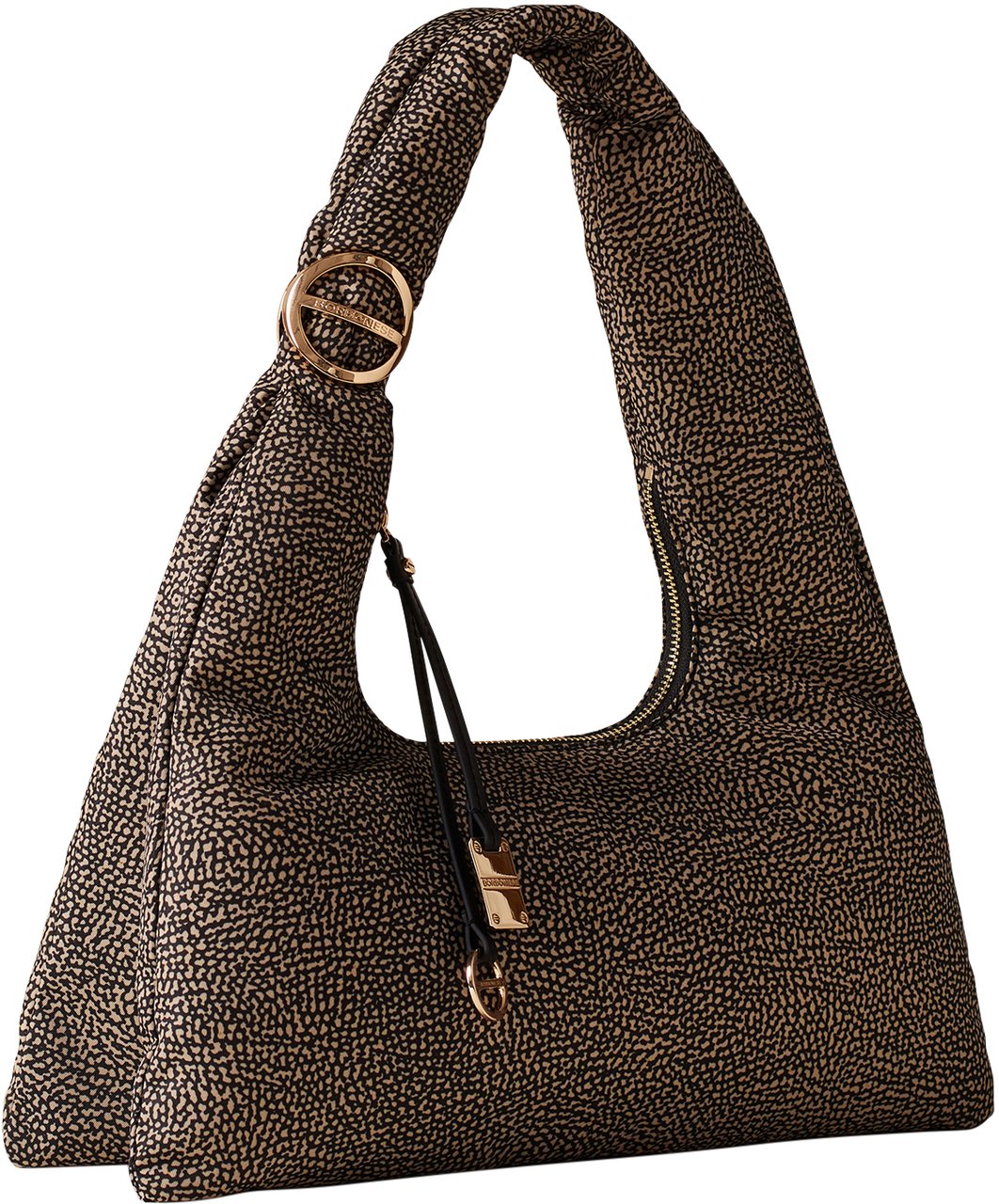 Borbonese TWINNIE SMALL HOBO BAG Bruin