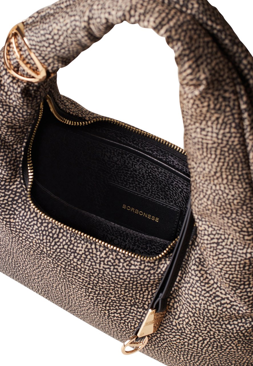 Borbonese TWINNIE SMALL HOBO BAG Bruin