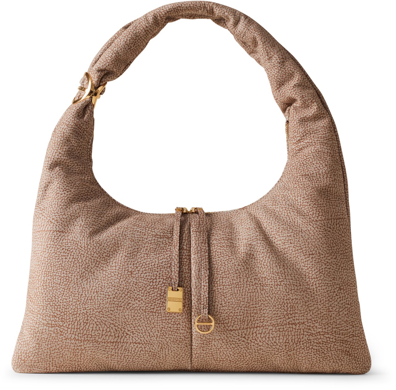 Borbonese TWINNIE LARGE HOBO BAG Beige
