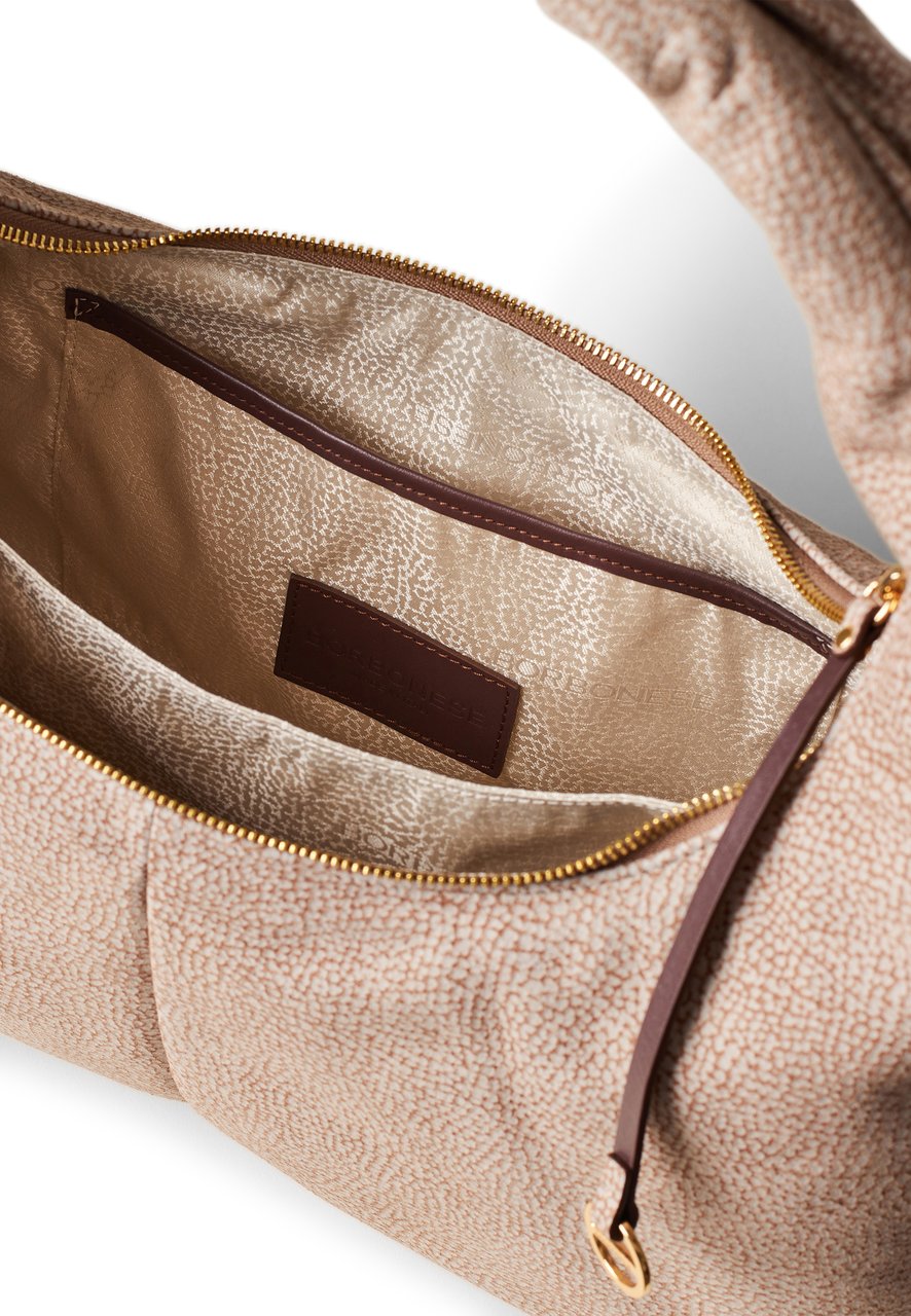 Borbonese TWINNIE LARGE HOBO BAG Beige