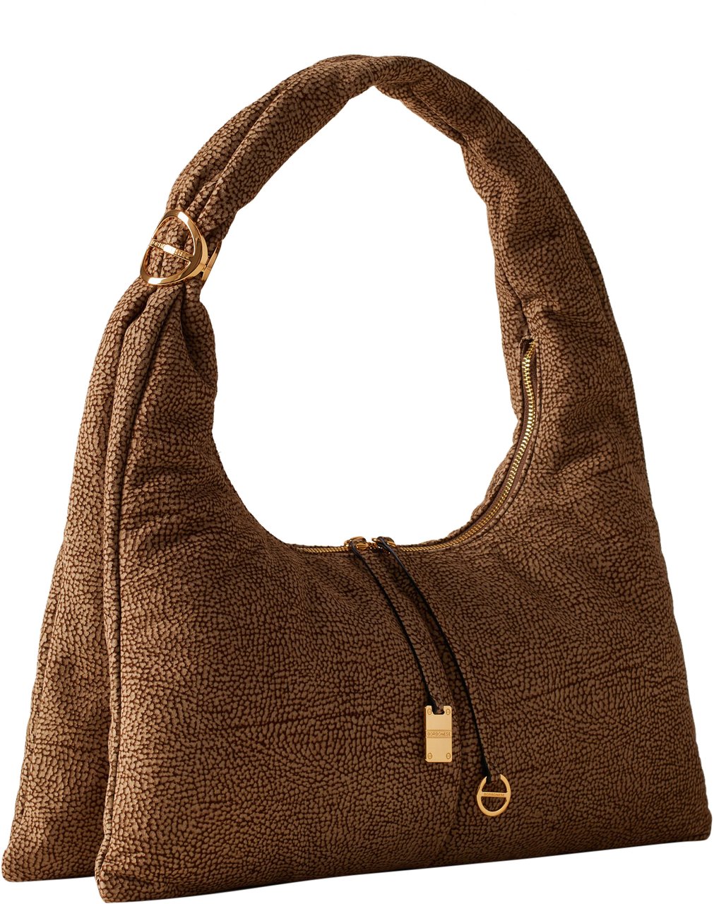 Borbonese TWINNIE LARGE HOBO BAG Bruin