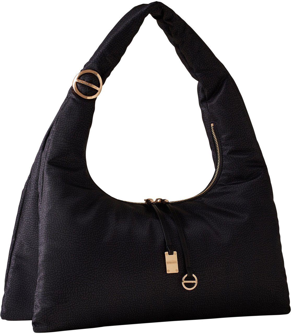 Borbonese TWINNIE LARGE HOBO BAG Zwart