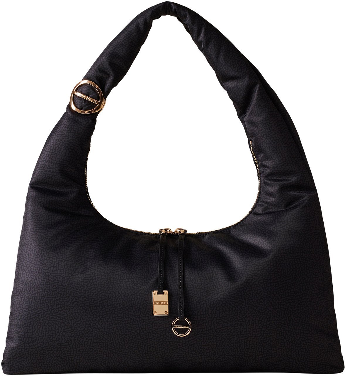 Borbonese TWINNIE LARGE HOBO BAG Zwart