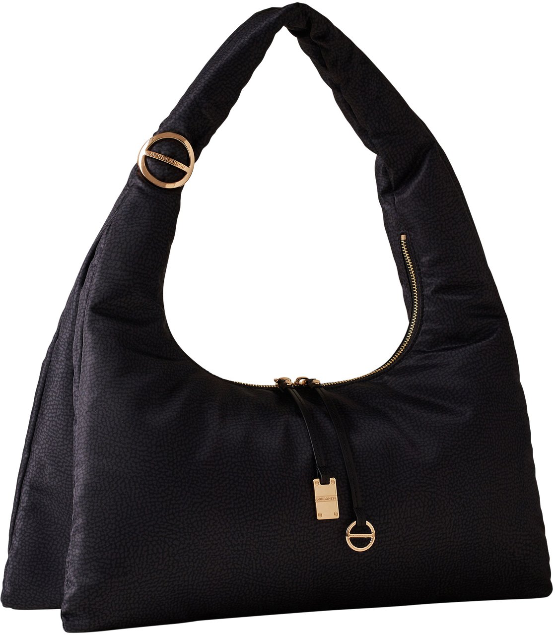 Borbonese TWINNIE LARGE HOBO BAG Zwart