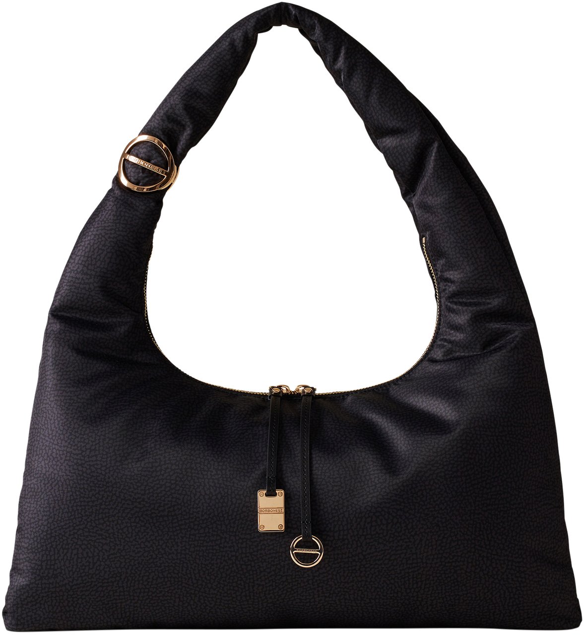 Borbonese TWINNIE LARGE HOBO BAG Zwart