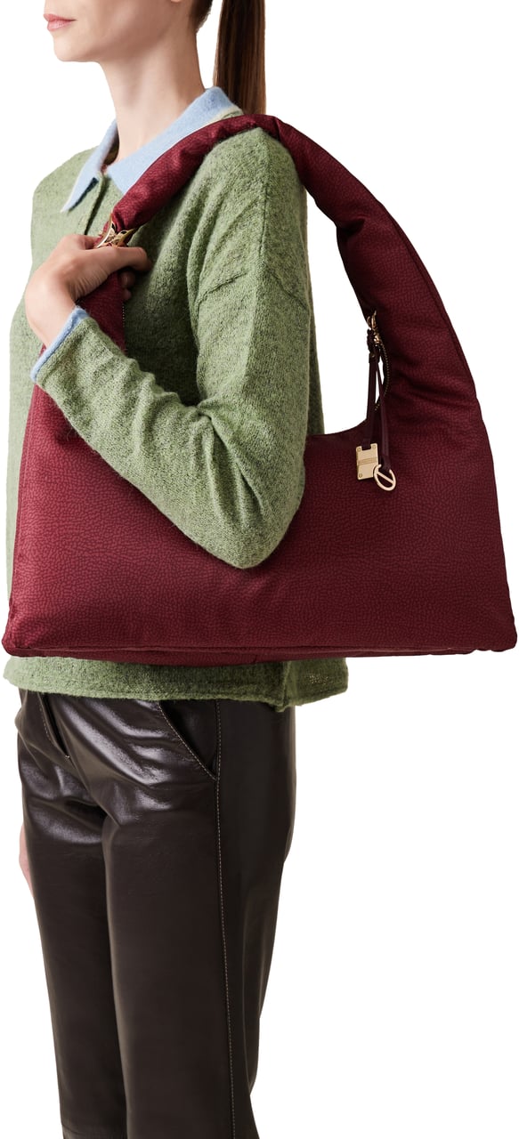 Borbonese TWINNIE LARGE HOBO BAG Rood