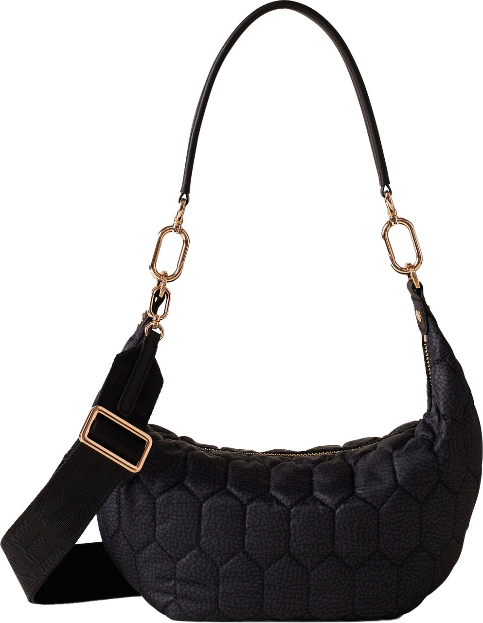 Borbonese HONEY SMALL HOBO BAG Zwart