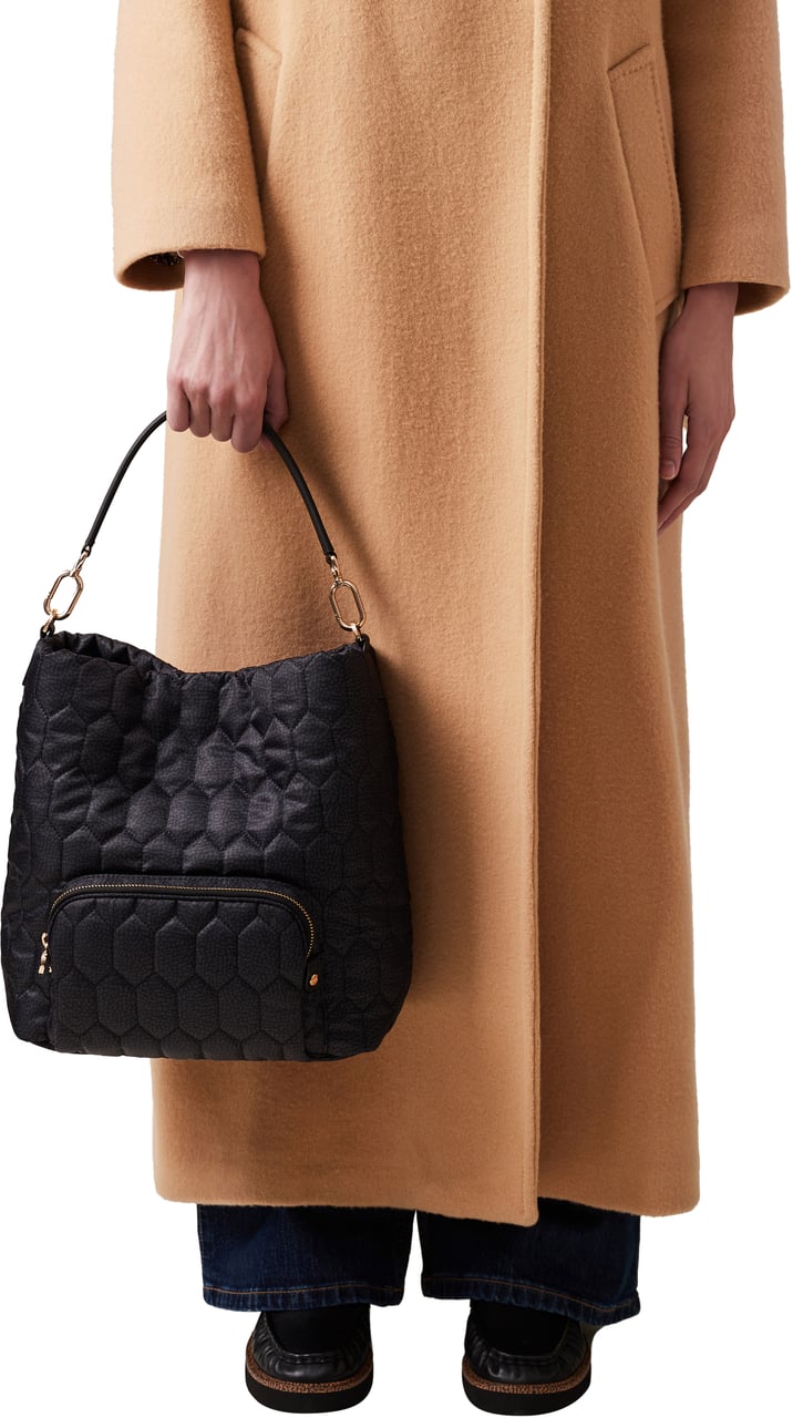 Borbonese HONEY MEDIUM BUCKET BAG Zwart