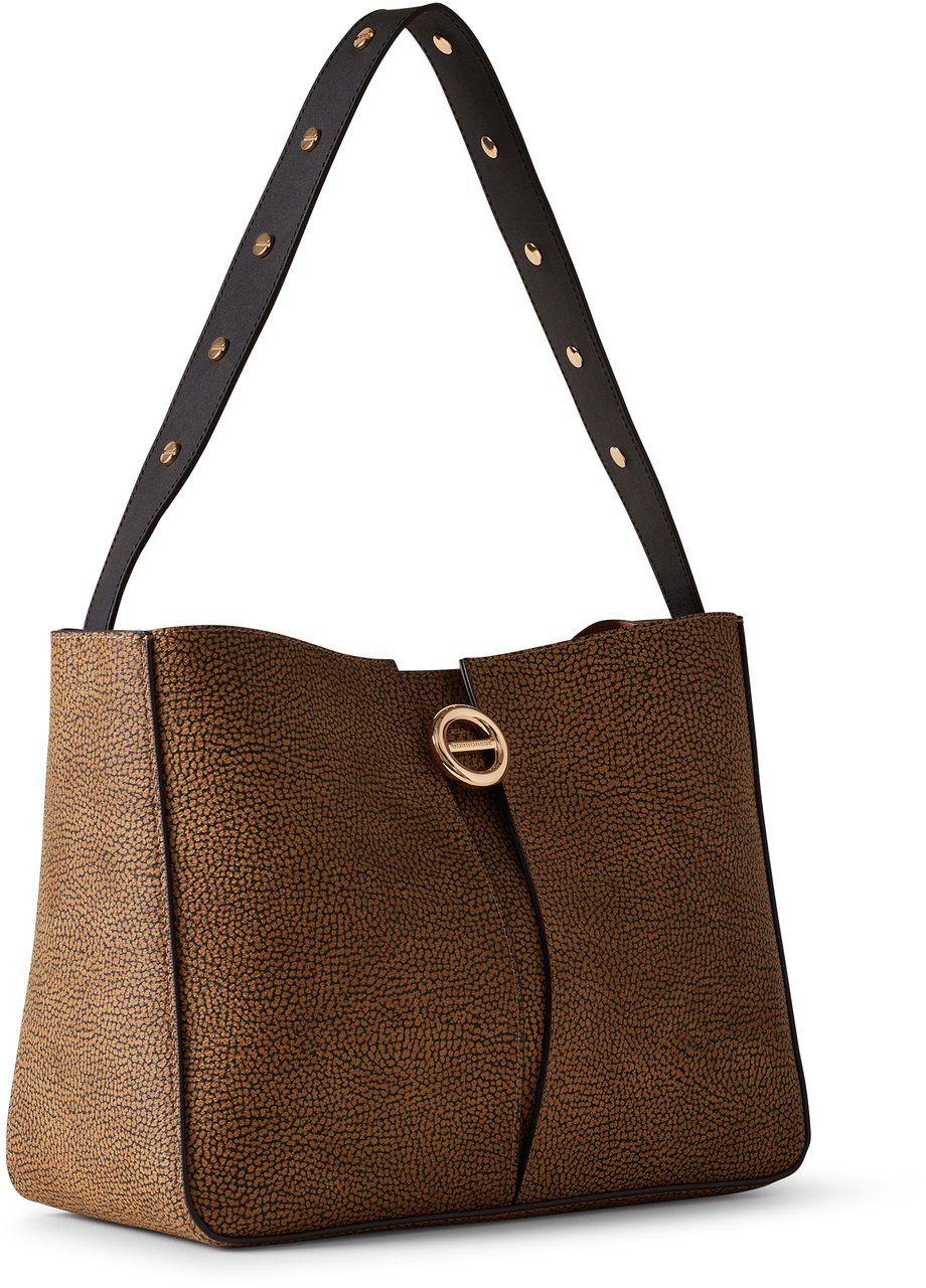 Borbonese TULIP SMALL BUCKET BAG Bruin