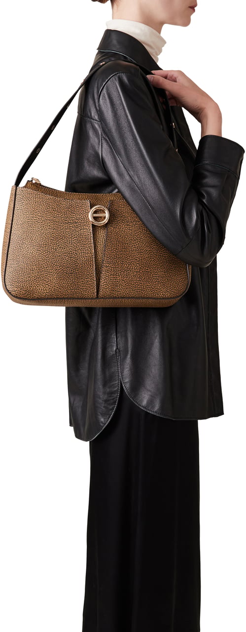 Borbonese TULIP MEDIUM HOBO BAG Bruin