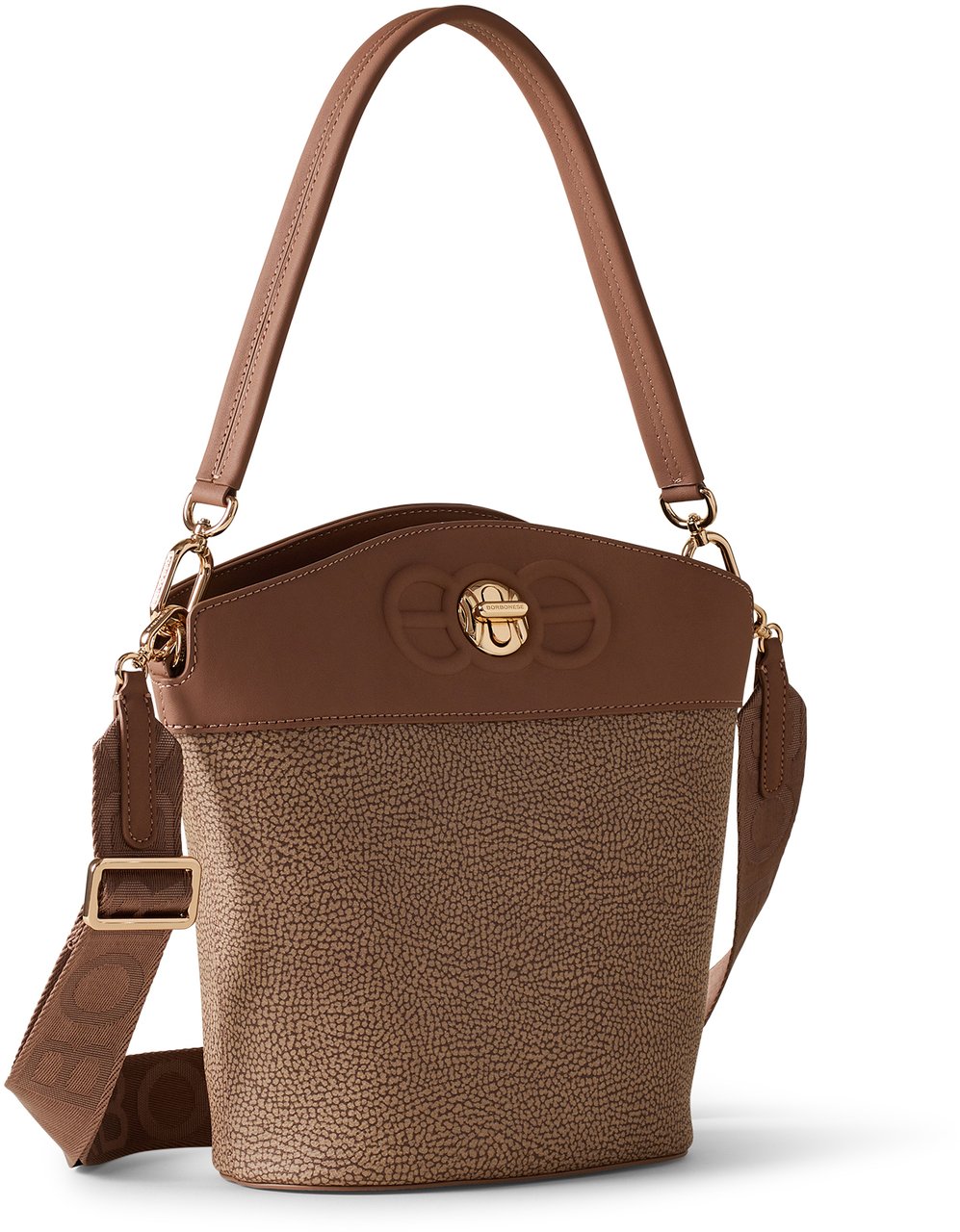 Borbonese MOONLIGHT SMALL BUCKET BAG Beige