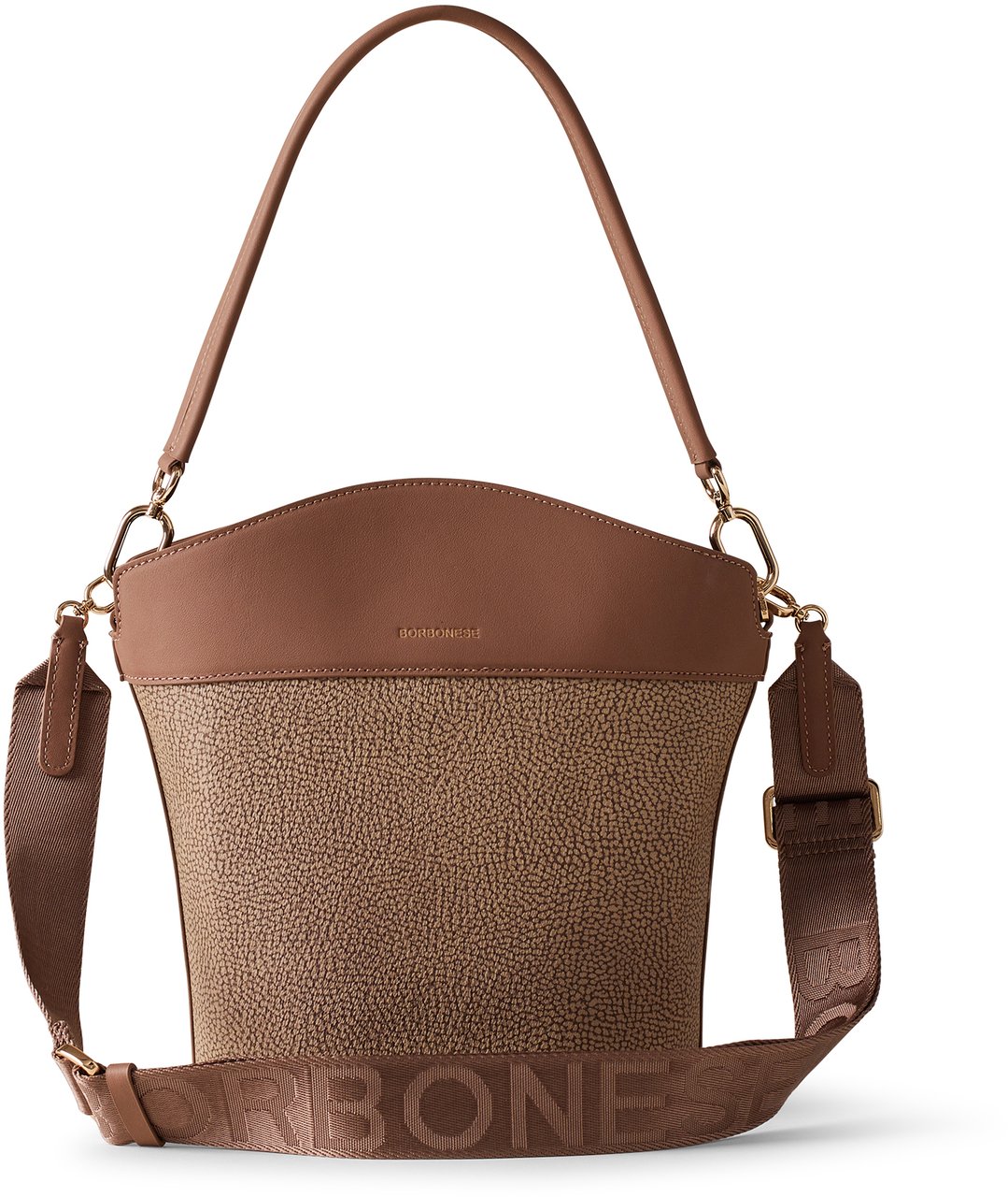 Borbonese MOONLIGHT SMALL BUCKET BAG Beige