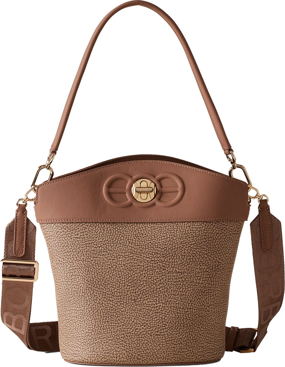 Borbonese MOONLIGHT SMALL BUCKET BAG Beige