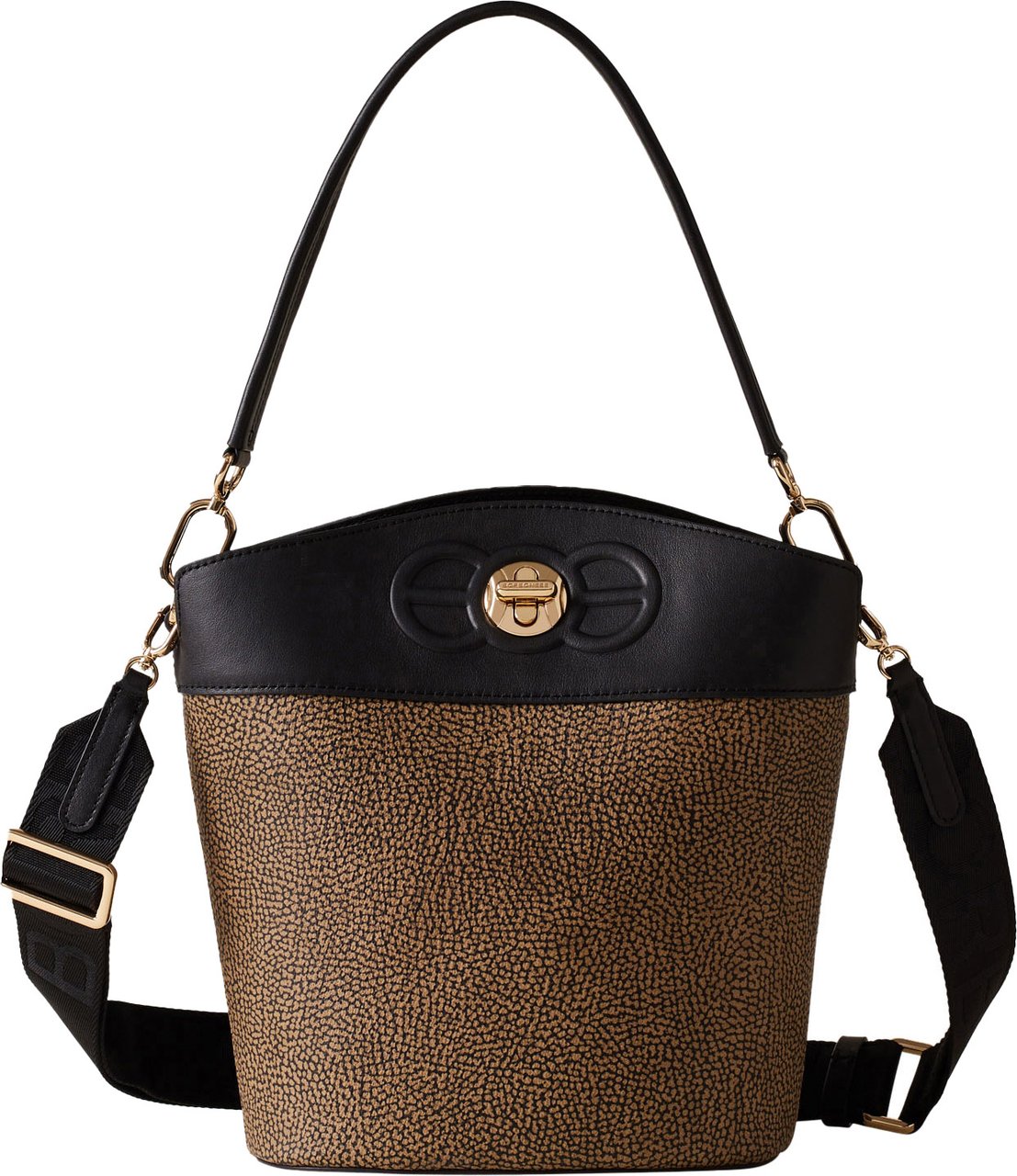 Borbonese MOONLIGHT SMALL BUCKET BAG Bruin