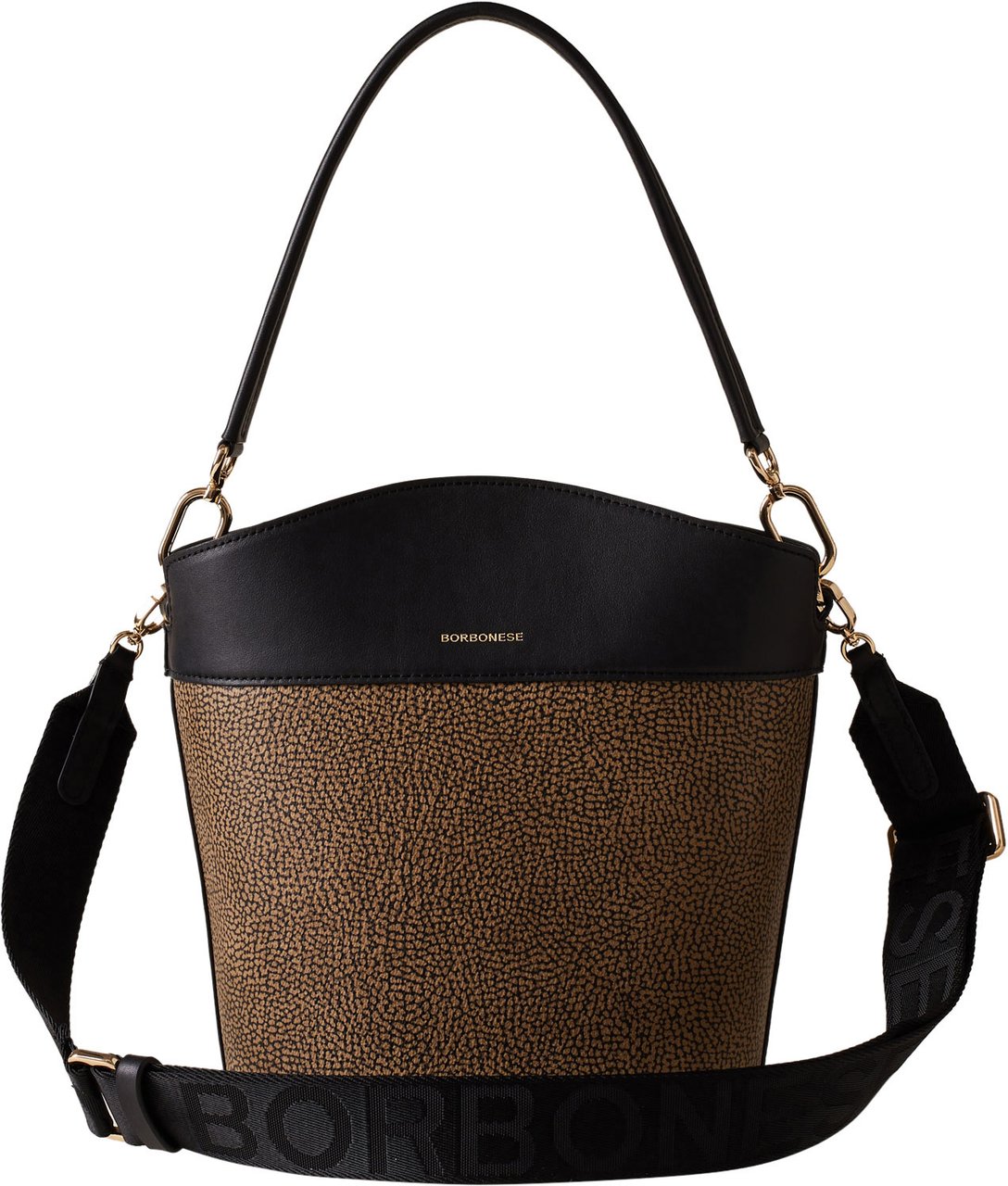 Borbonese MOONLIGHT SMALL BUCKET BAG Bruin
