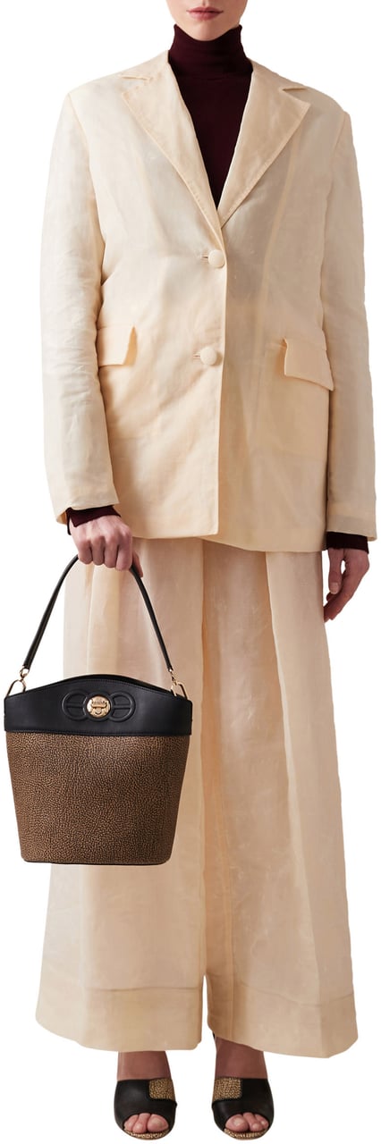 Borbonese MOONLIGHT SMALL BUCKET BAG Bruin