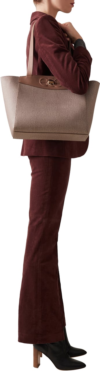 Borbonese MOONLIGHT LARGE SHOPPER Beige