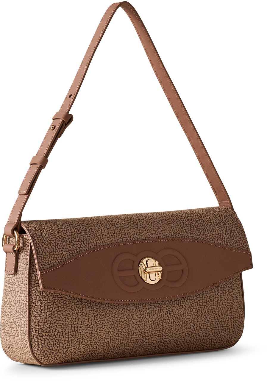 Borbonese MOONLIGHT MEDIUM SHOULDER BAG Beige