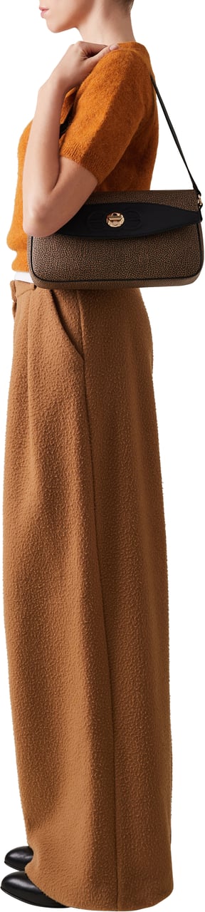 Borbonese MOONLIGHT MEDIUM SHOULDER BAG Bruin