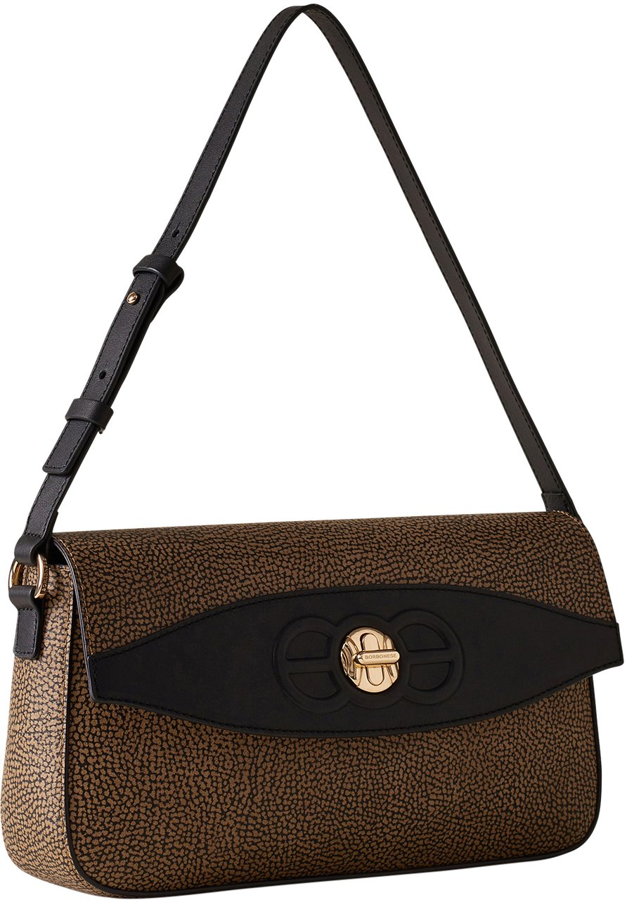 Borbonese MOONLIGHT MEDIUM SHOULDER BAG Bruin