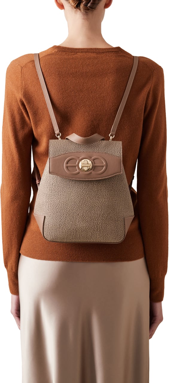 Borbonese MOONLIGHT SMALL BACKPACK Beige