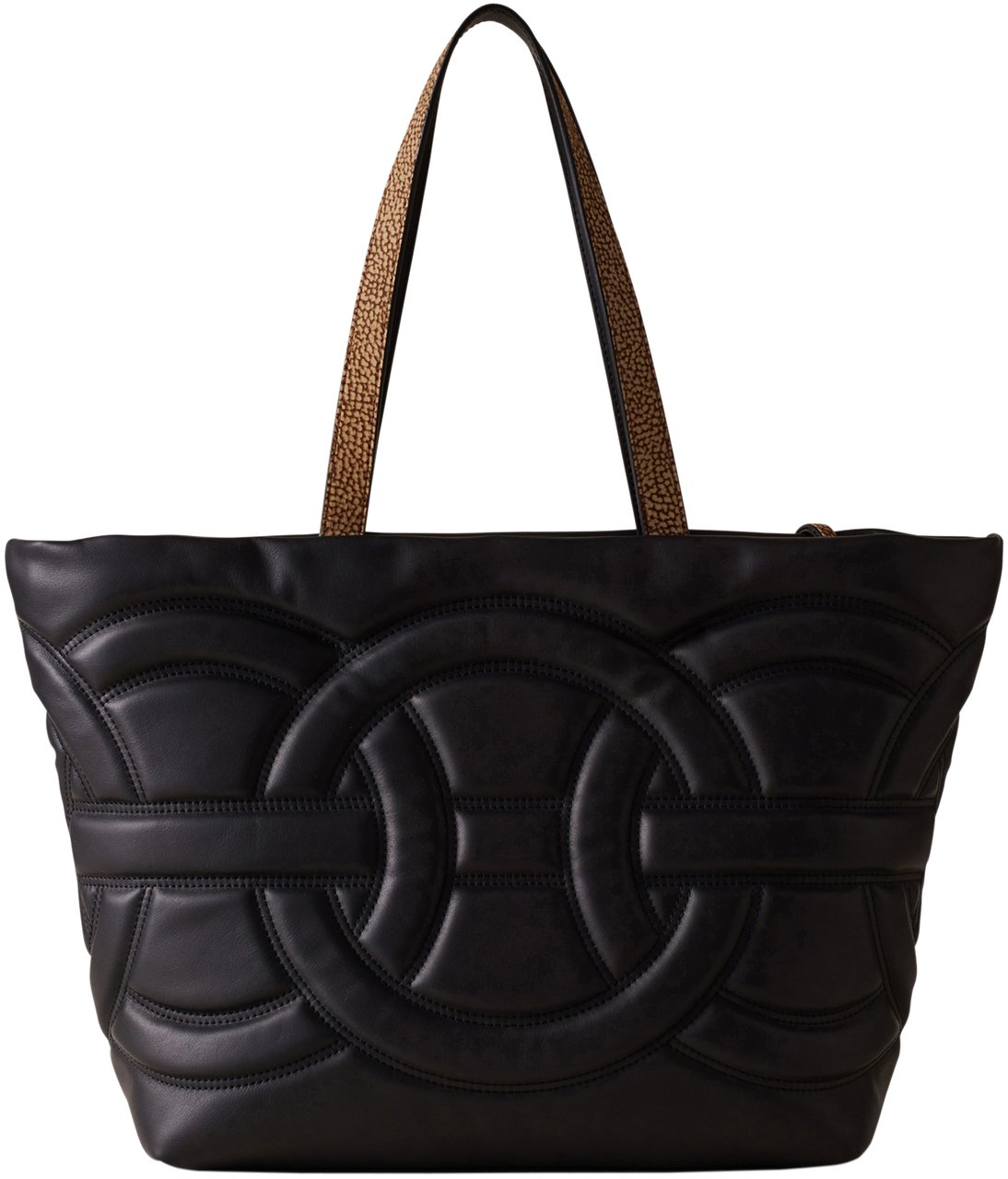 Borbonese RONDO’ MEDIUM SHOPPING BAG Zwart