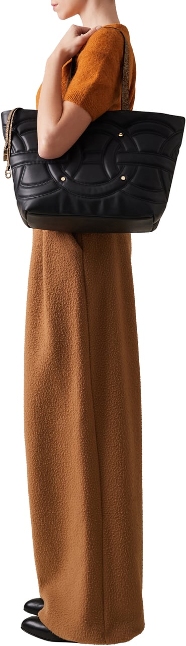 Borbonese RONDO’ MEDIUM SHOPPING BAG Zwart