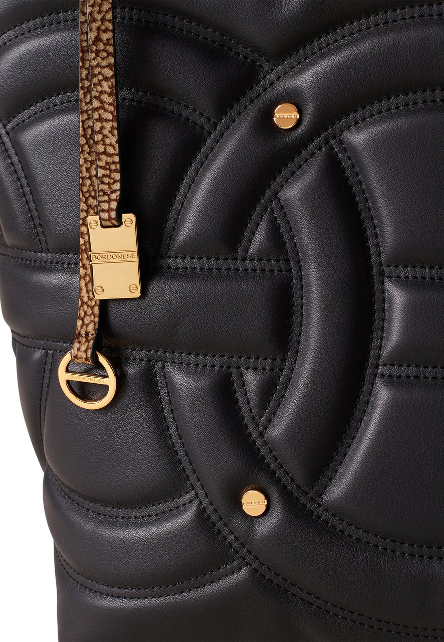Borbonese RONDO’ MEDIUM SHOPPING BAG Zwart