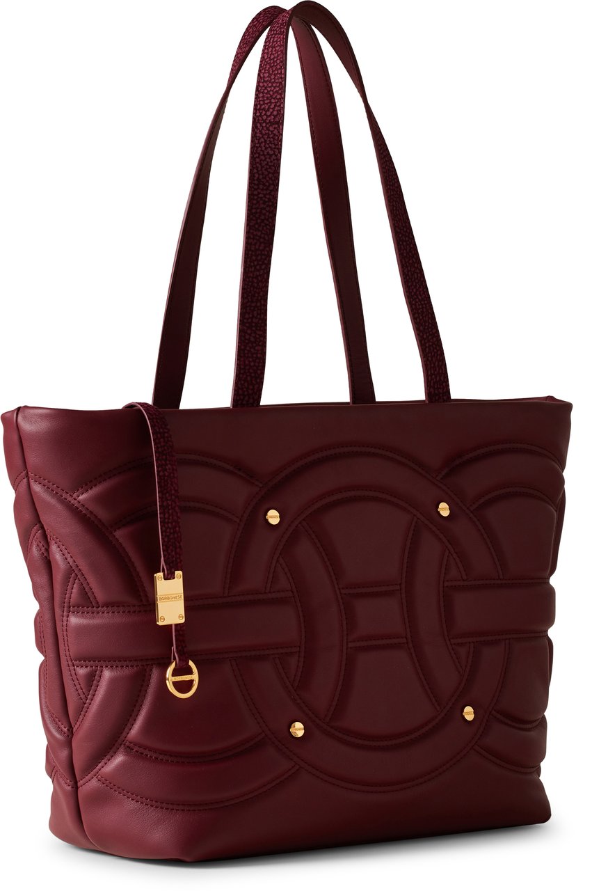 Borbonese RONDO’ MEDIUM SHOPPING BAG Rood