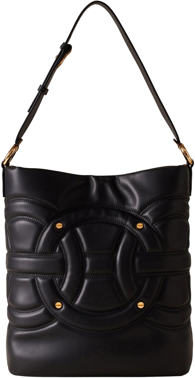 Borbonese RONDO’ MEDIUM BUCKET BAG Zwart