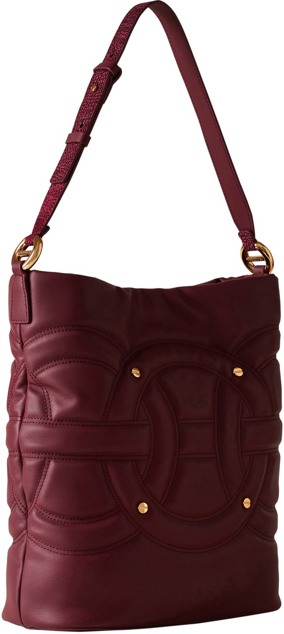 Borbonese RONDO’ MEDIUM BUCKET BAG Rood