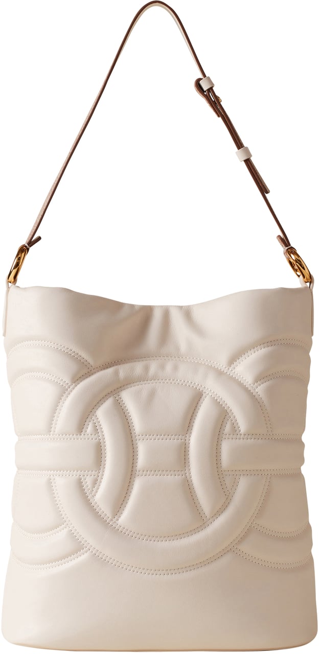 Borbonese RONDO’ MEDIUM BUCKET BAG Wit