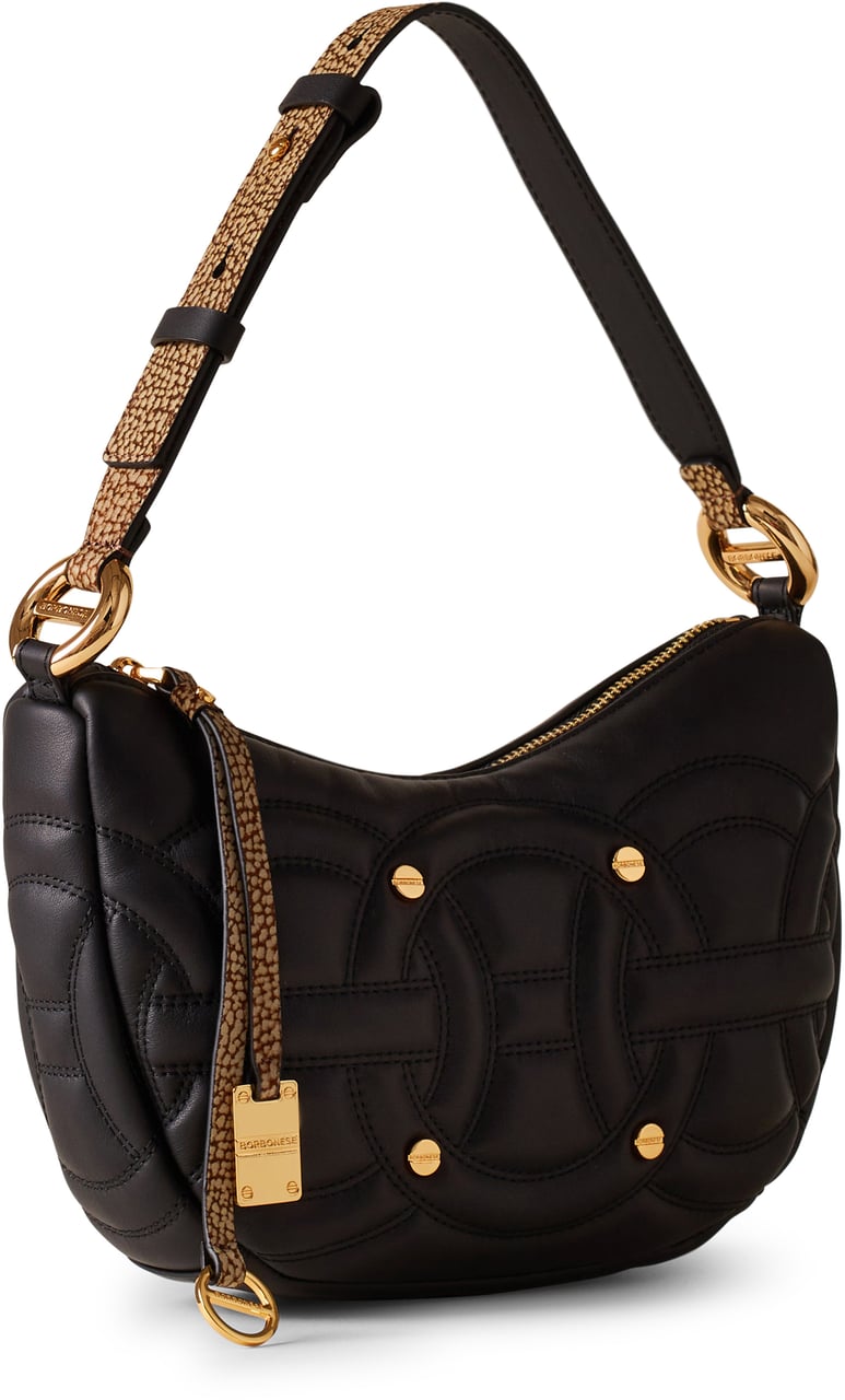 Borbonese RONDO’ SMALL HOBO BAG Zwart