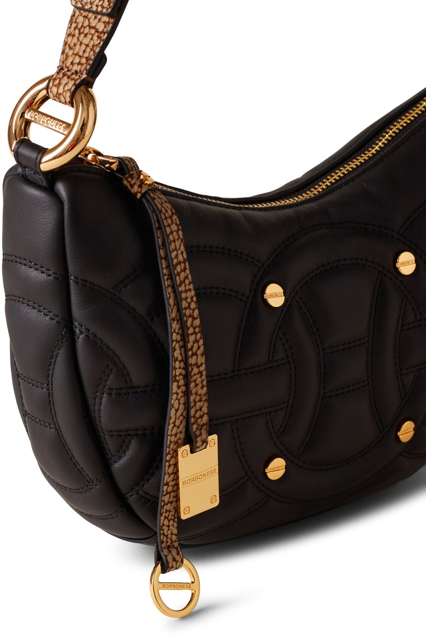 Borbonese RONDO’ SMALL HOBO BAG Zwart