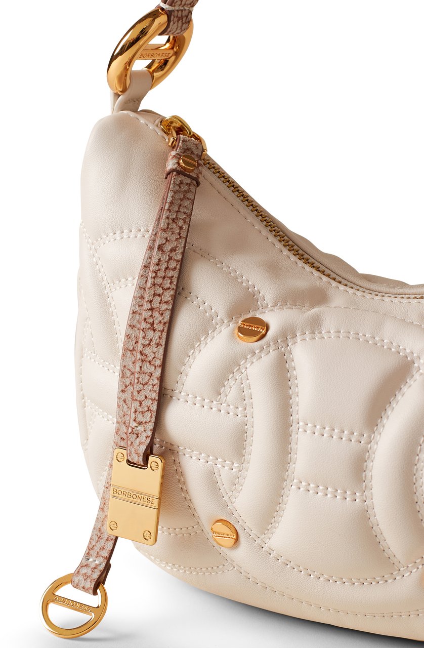 Borbonese RONDO’ SMALL HOBO BAG Wit