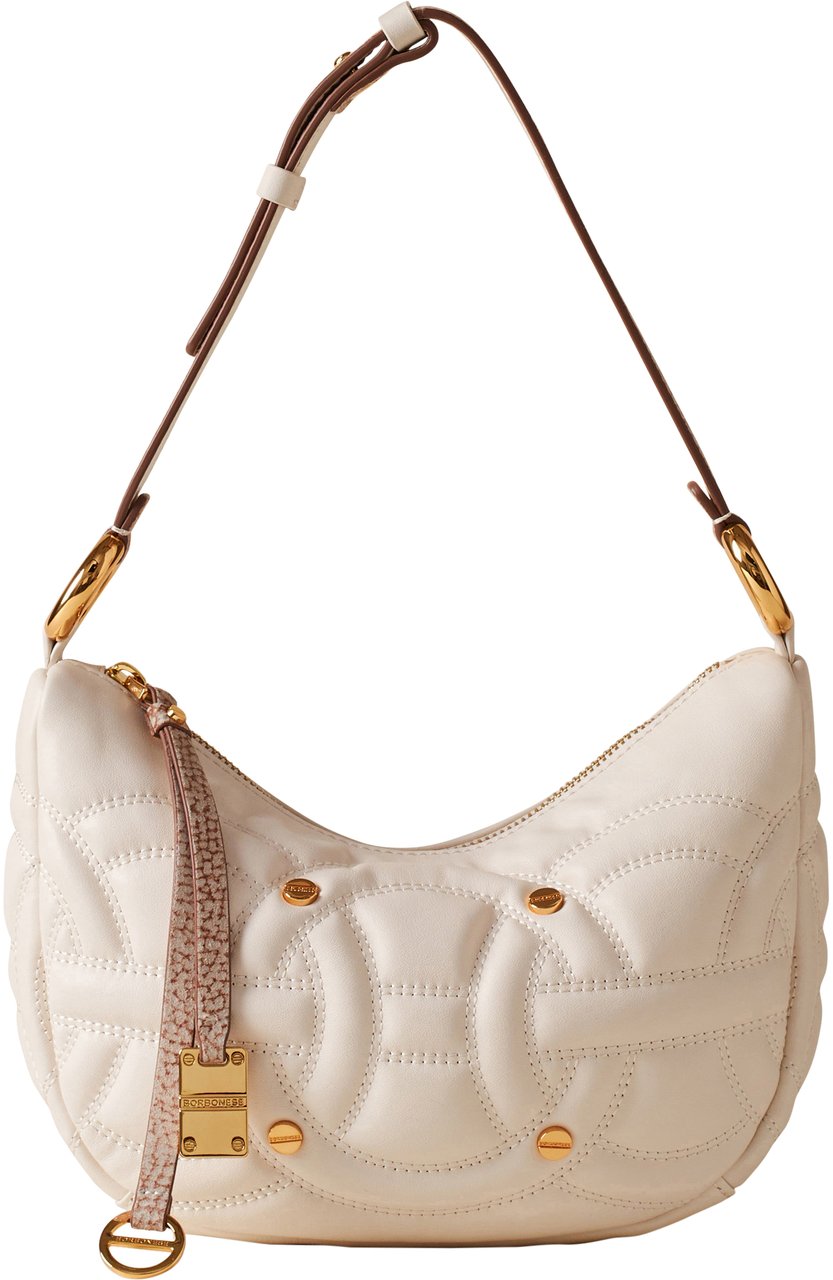 Borbonese RONDO’ SMALL HOBO BAG Wit